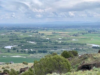View over Roberts, Idaho and the Snake River valley